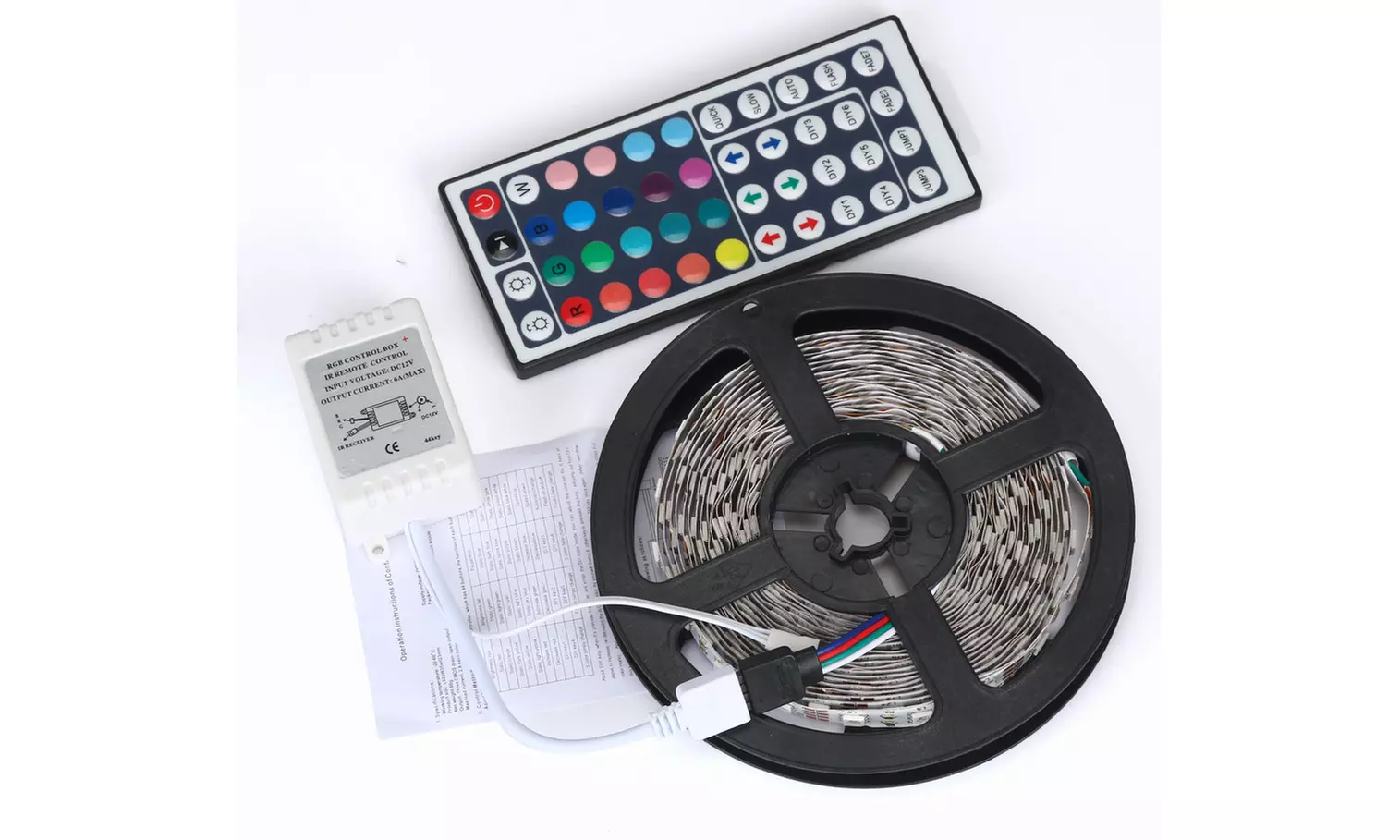 5M 3528 RGB LED Strip Lights with 44 Key Remote SMD Lights String Lights - Primary Image