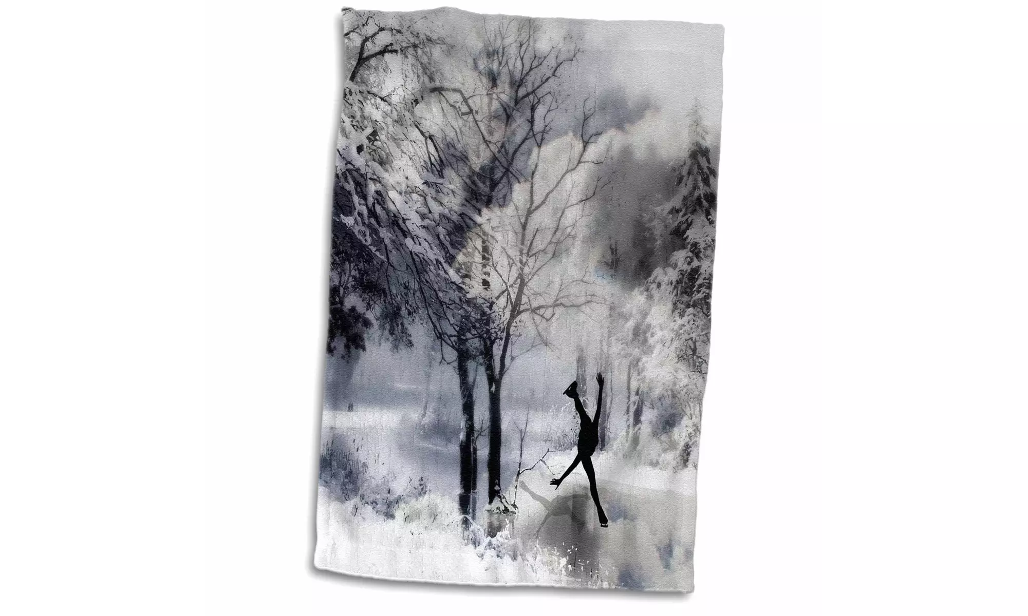  Towel - Winter Figure Skating on a Frozen Lake - 15 by 22-inches  - Primary Image