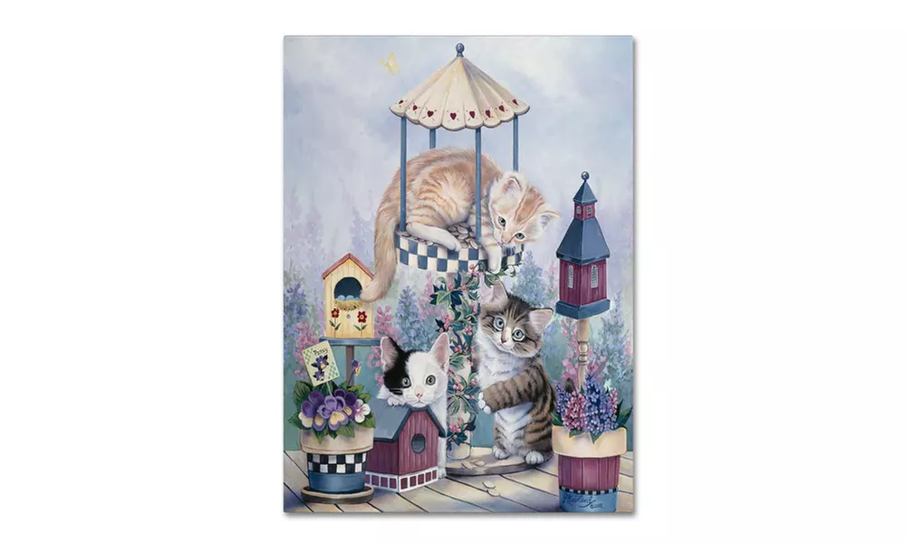 Jenny Newland 'Cat Carousel' Canvas Art - Primary Image