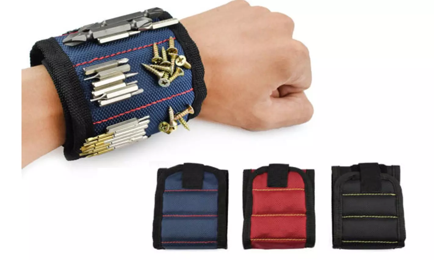 Tool Belt Strong Magnets for Holding Screws Nails Drill Bits Magnetic Wristband  - Second Medium