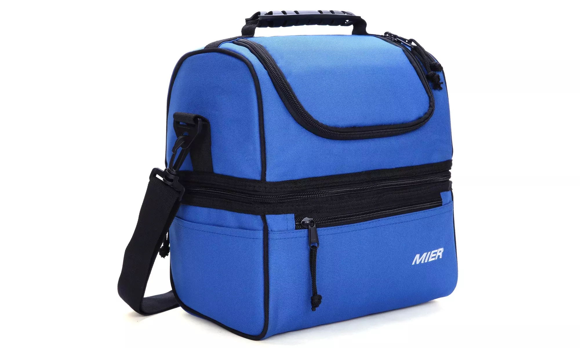 MIER Adult Lunch Box Insulated Lunch Bag Large Cooler Tote Bag Double Deck  - Second Medium