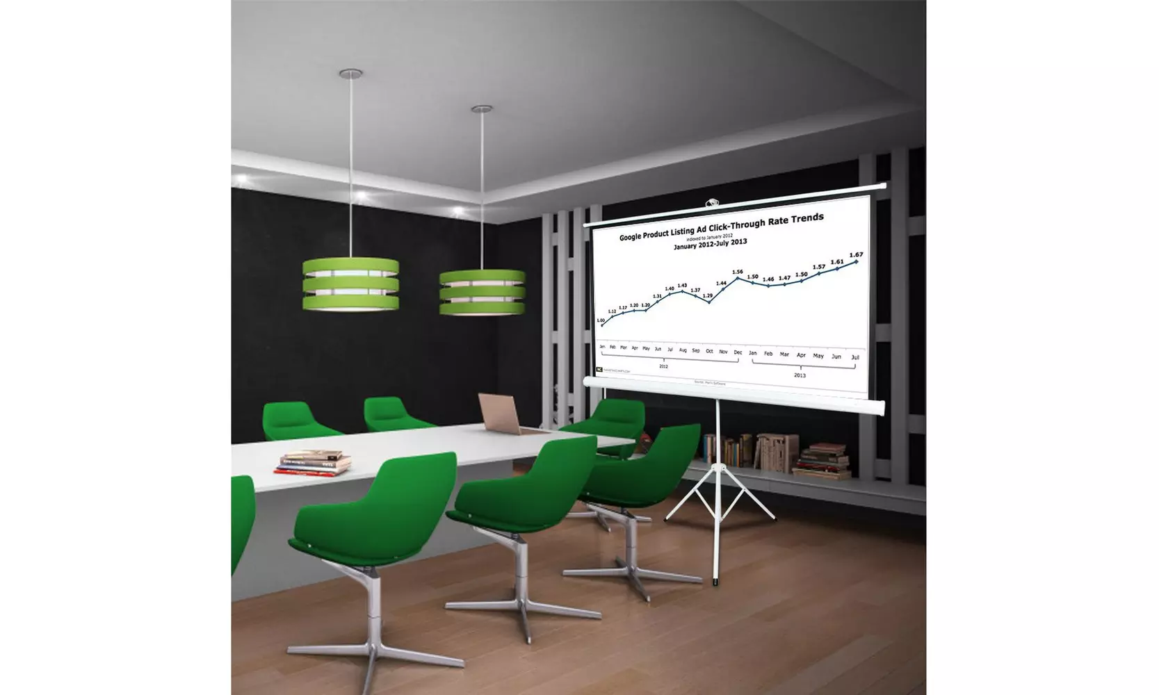 100" 16:9 87" x 49" Tripod Matte Portable HD Projector Screen w/Remote Control - Primary Image