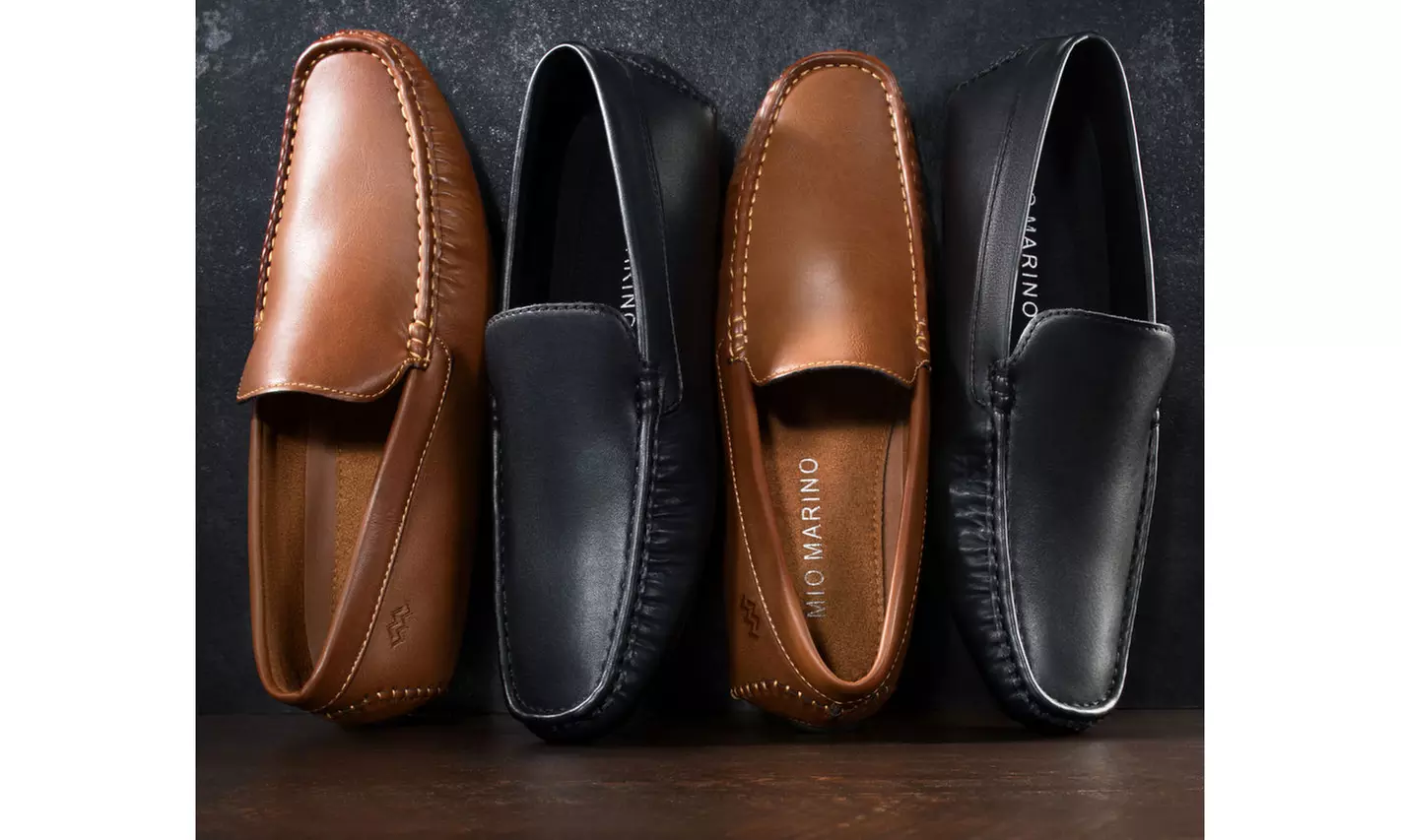 Mio Marino Men's Casual Threaded Driving Loafers - Primary Image