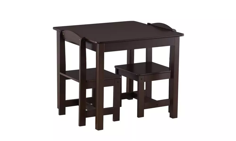 MDF Simple Children's Table and Chair Set Brown