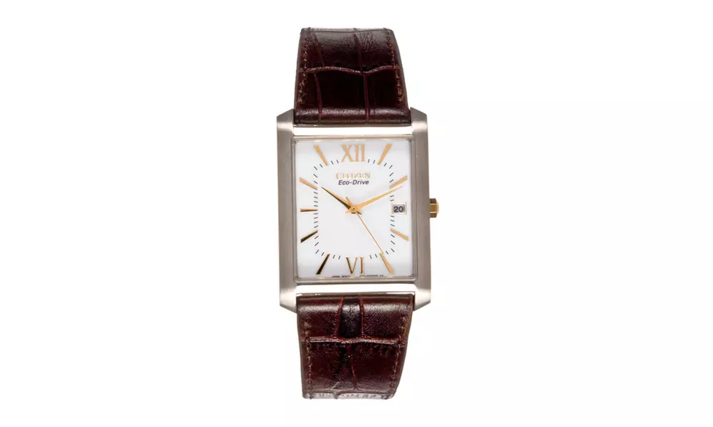 Citizen Men's Leather Strap Eco-Drive Watch - Primary Image
