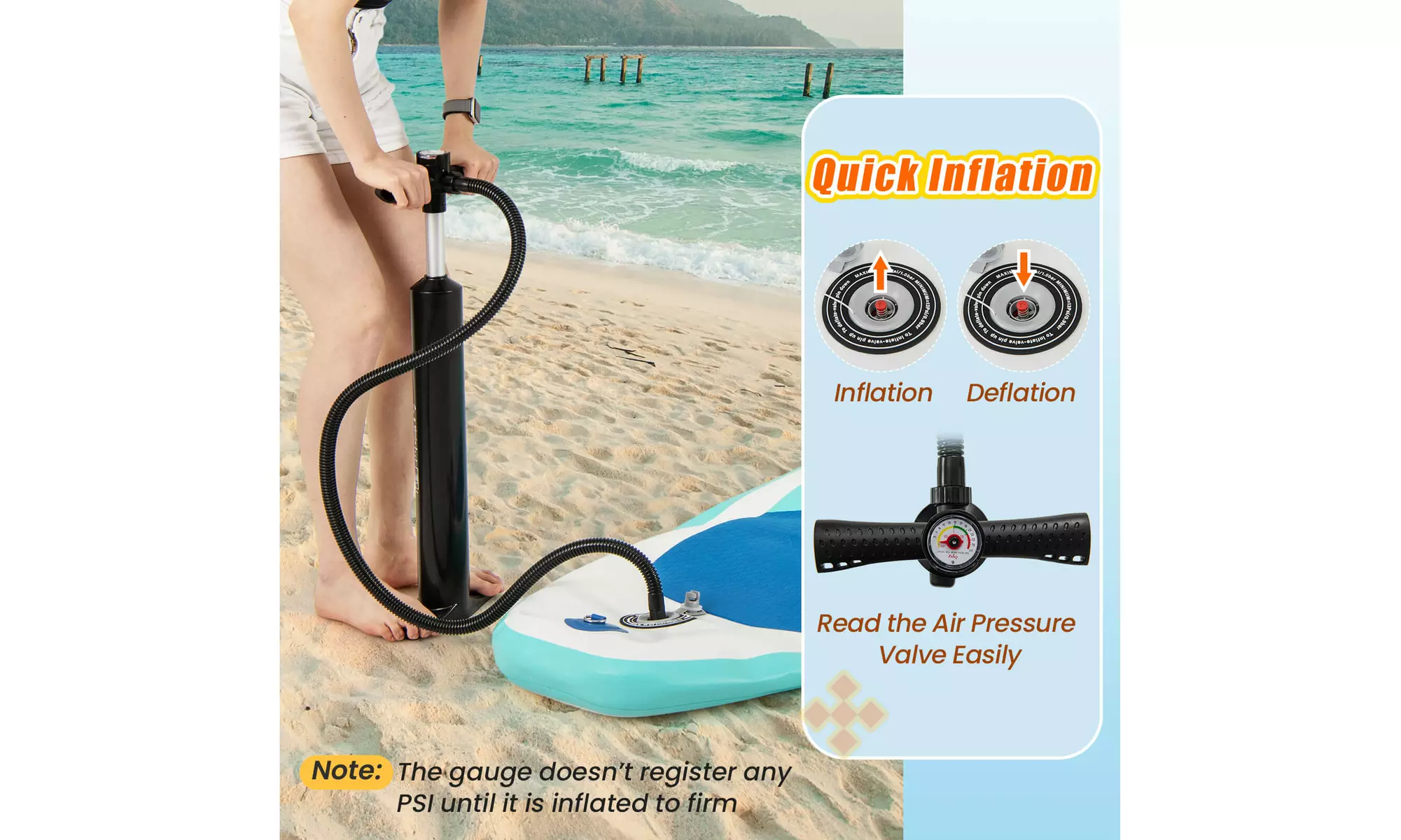 Goplus 11' Inflatable Stand Up Paddle Board whth Accessories Paddle Hand Pump
