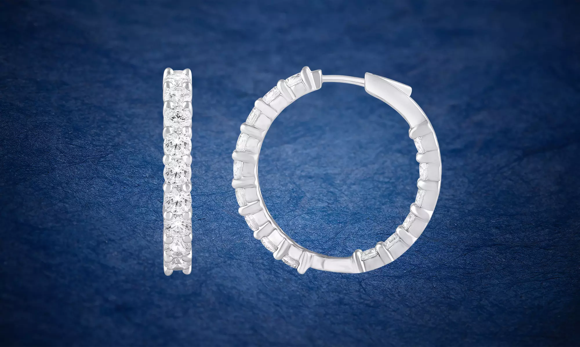 6.00 Cttw Lab Grown Diamond Hoop Earring in 14K Gold by Brilliant Diamond - Primary Image