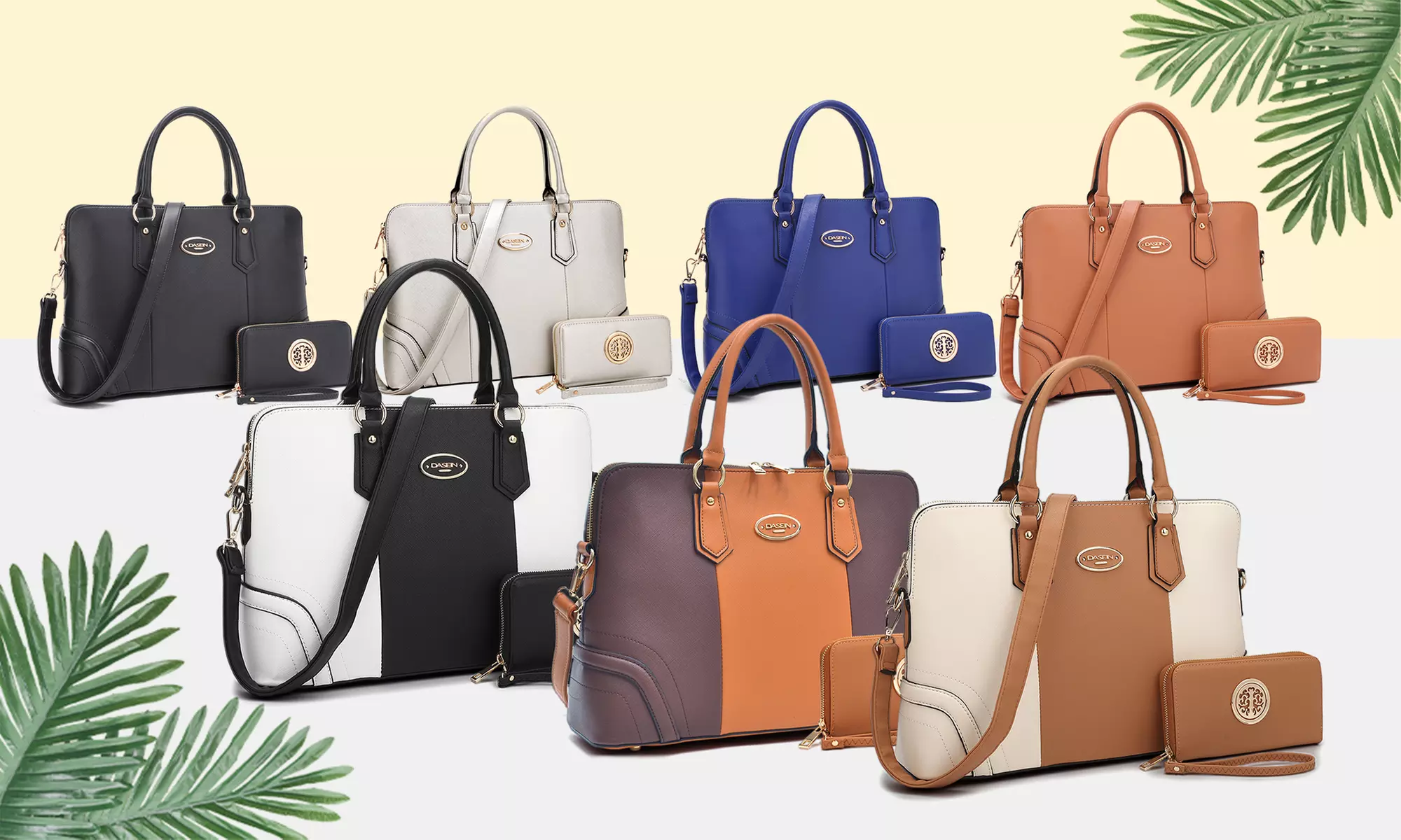 MK Belted Collection Top Handle  handbag Briefcase with Matching wallet - Primary Image