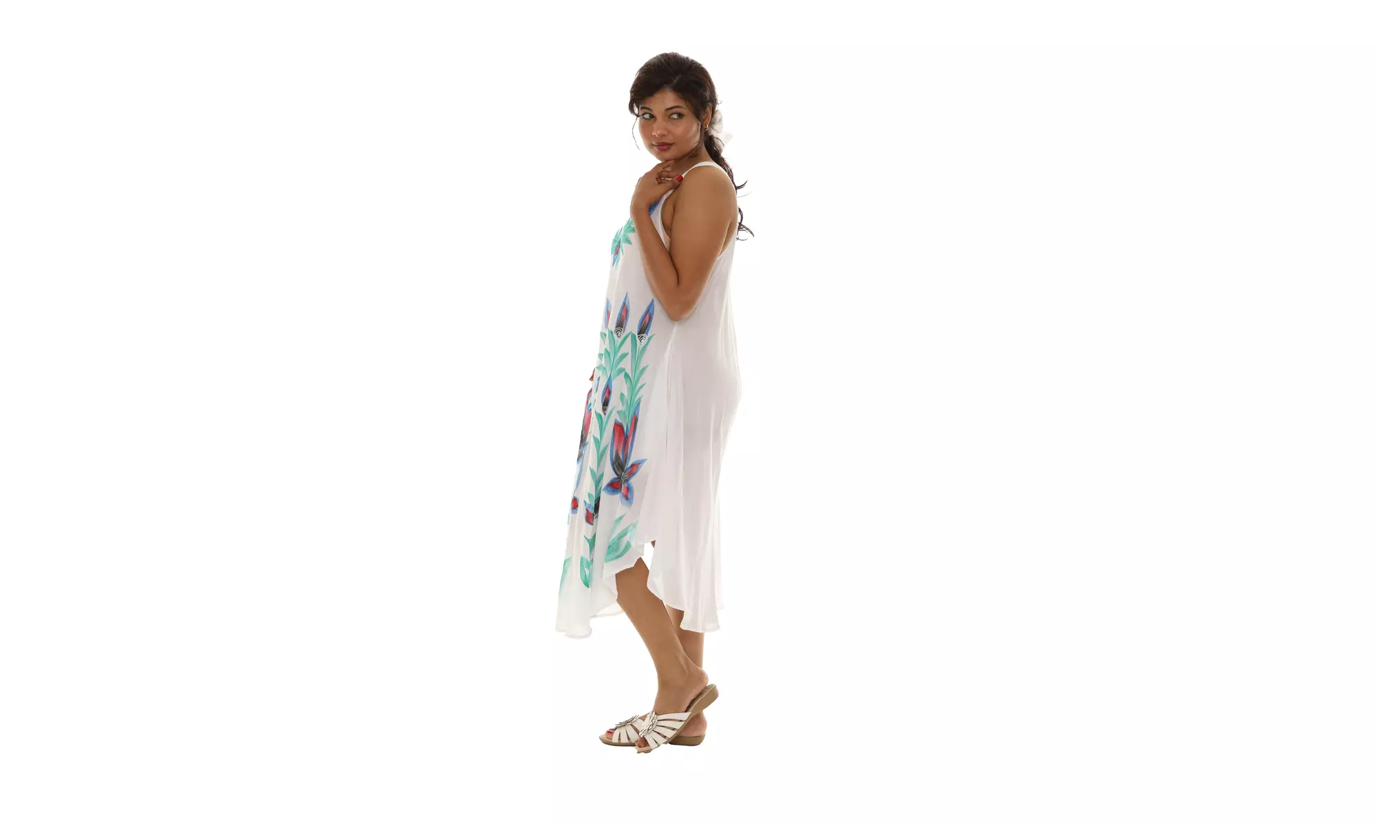Brush Paint Skinny Strap Sleeveless Dress