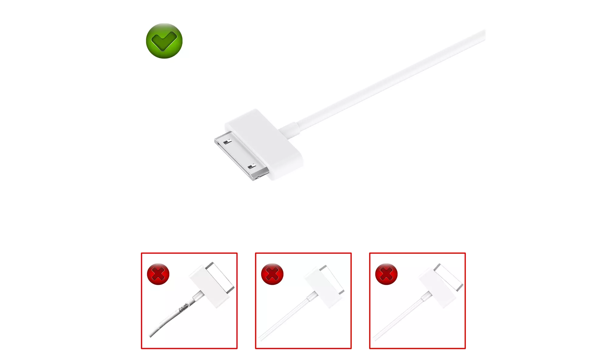 USB Sync and Charging Cable for iPhone 4/4s/3G/3GS, iPad 1/2/3, iPod, 3.3 Feet