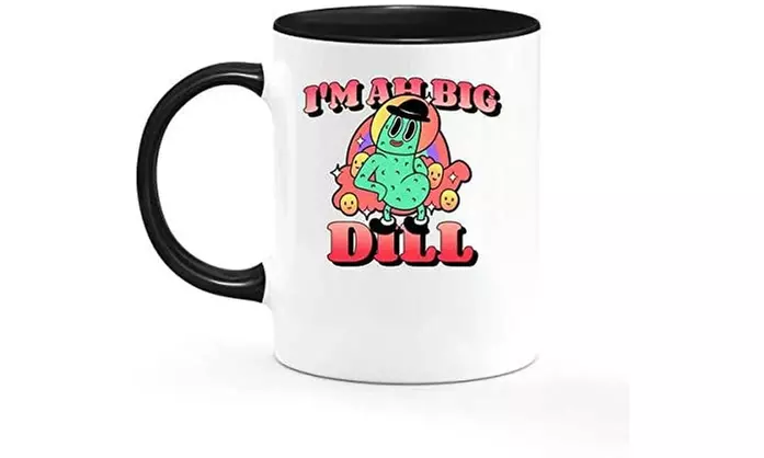 I'm Ah Big Dill Pickle with Rainbow Funny 80s Retro Culture Mug - Primary Image