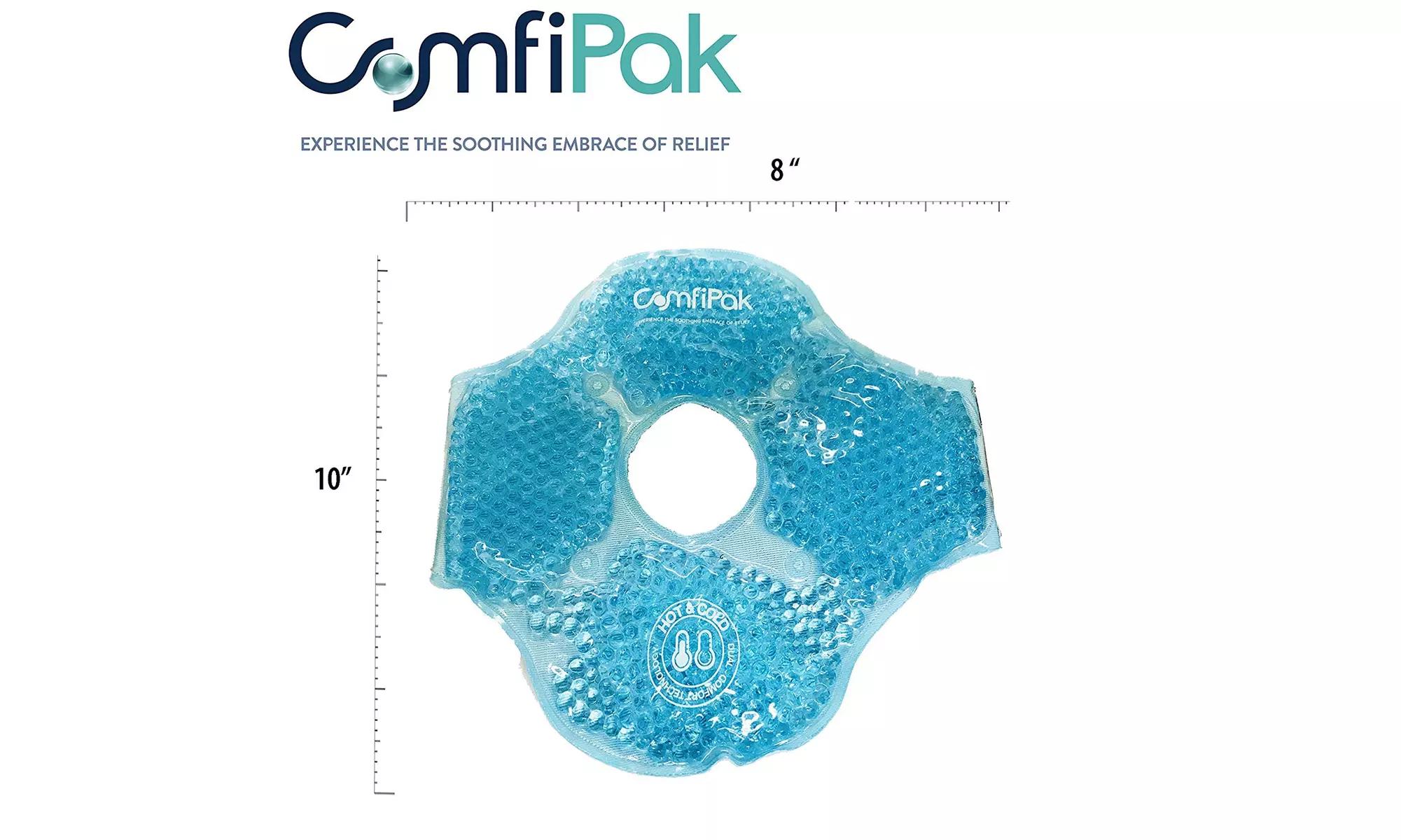 ComfiPak Large Pack Gel Bead Cold & Hot (1) Pack For Knee & Elbow - 10" X 8" - Second Medium