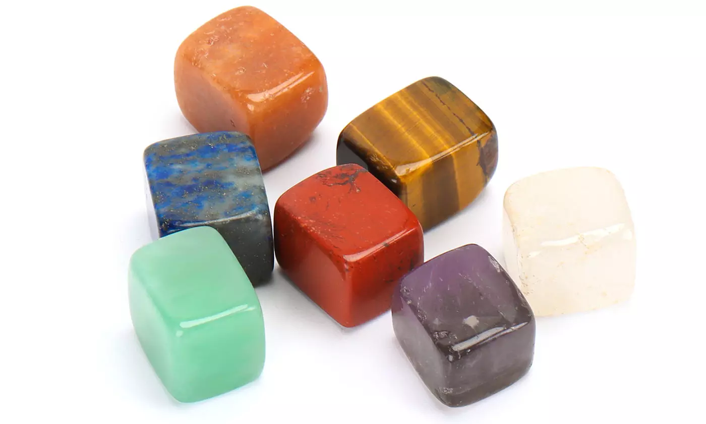 7 pcs Natural Chakra Stones Energy Palm Stone Reiki Healing