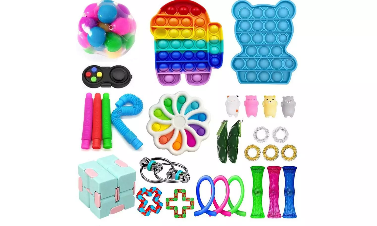 31 Piece Fidget Sensory Toy Set - Stress Relief for Kids and Adults - Primary Image