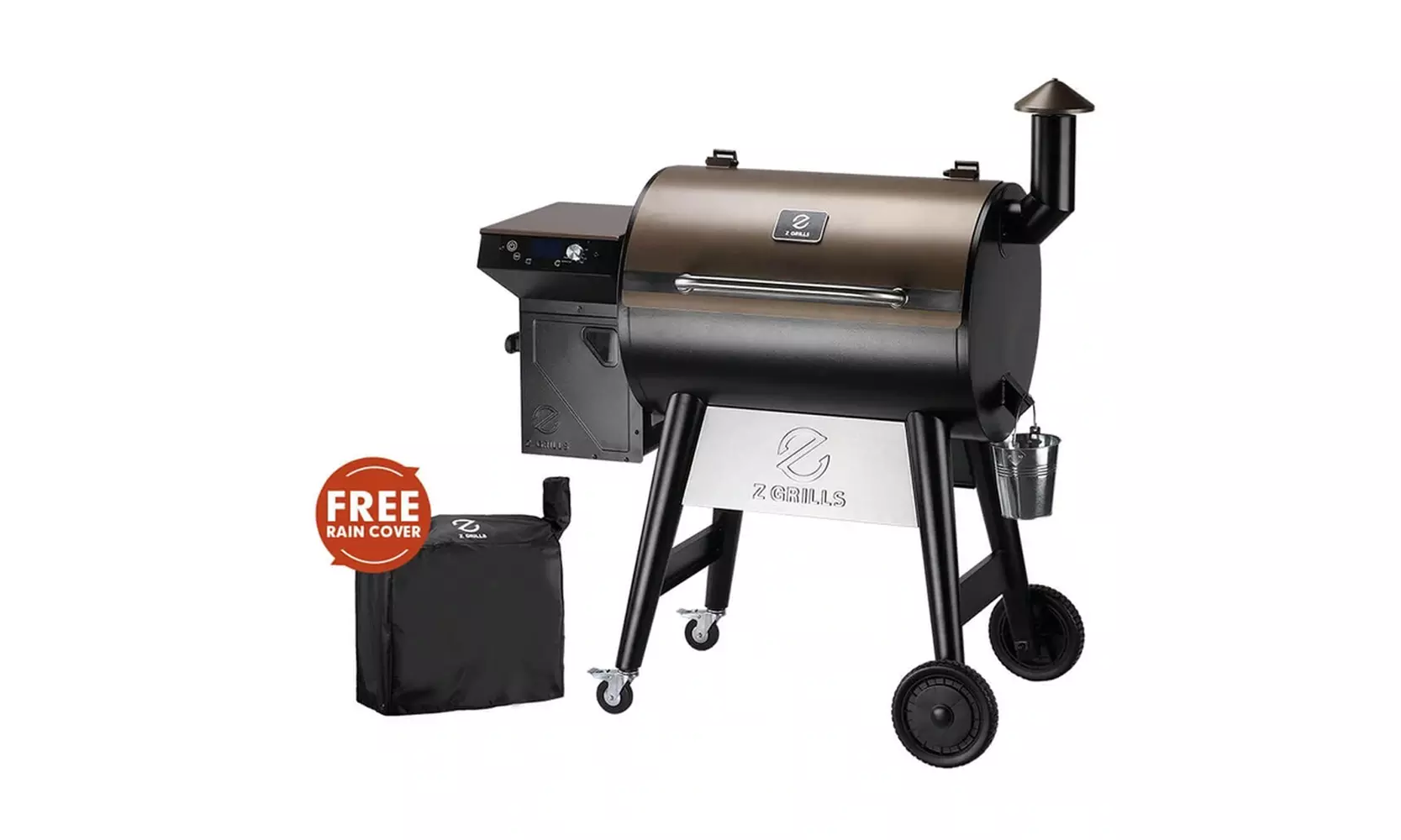 Z Grills Wood Pellet Grill BBQ Smoker Digital Control with Cover Brown ZPG-7002C - Primary Image