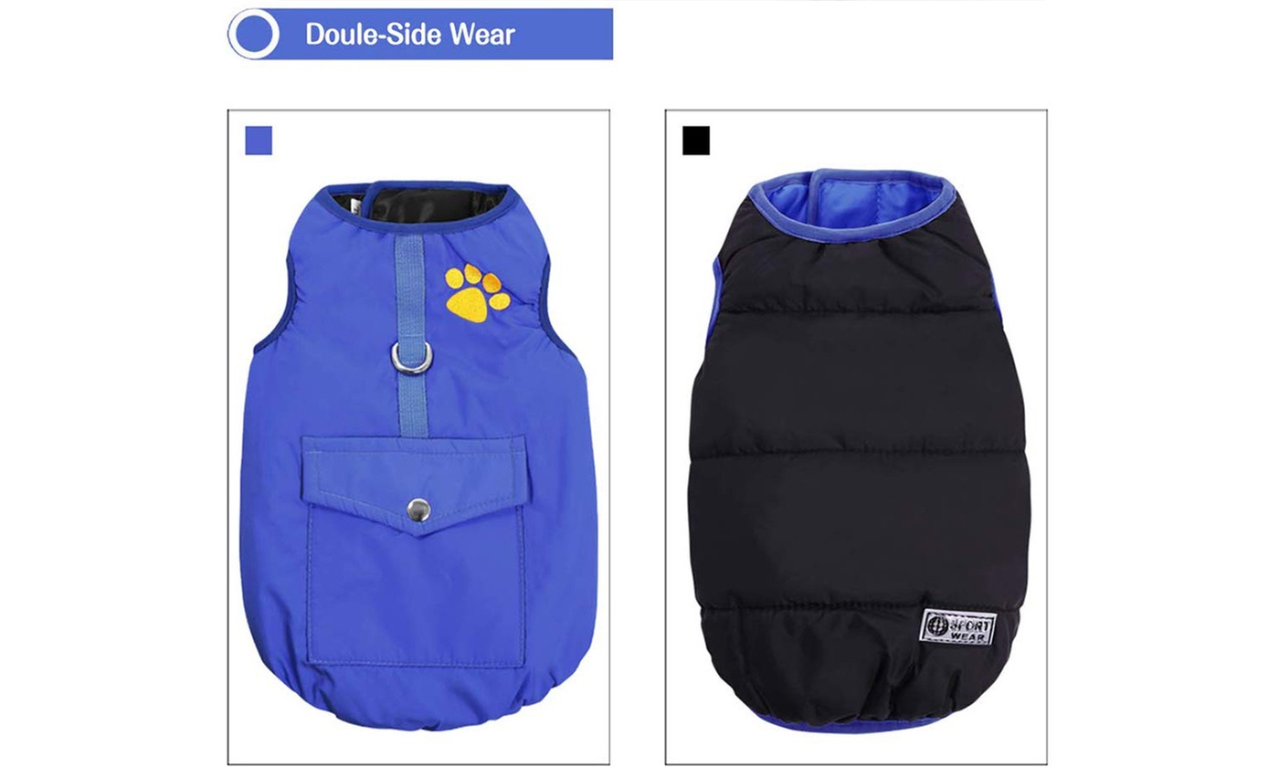Winter Waterproof Dog Vest Coats Jackets,Warm Reversible Outwear for Dogs