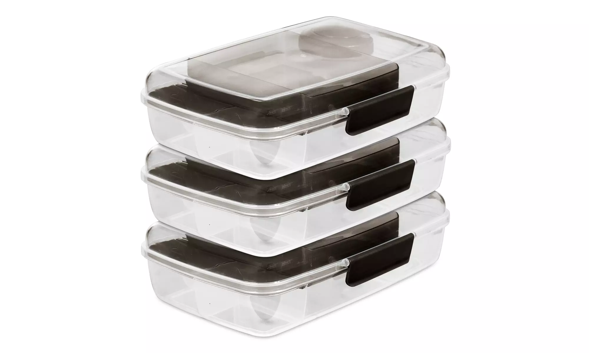Portion Control Meal Prep Long Bento Box Lunch Box with Salad Dressing Holder - Primary Image