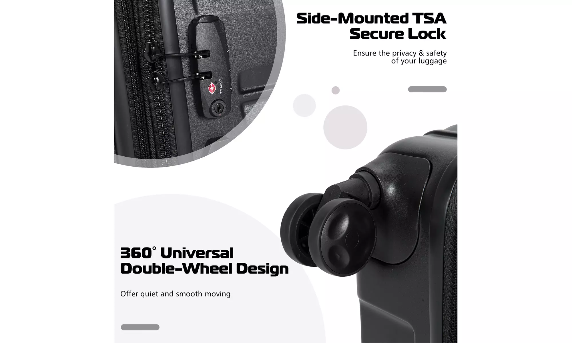 Costway 3 Piece Hardshell Luggage Set pandable Suitcase TSA Lock Spinner Wheels