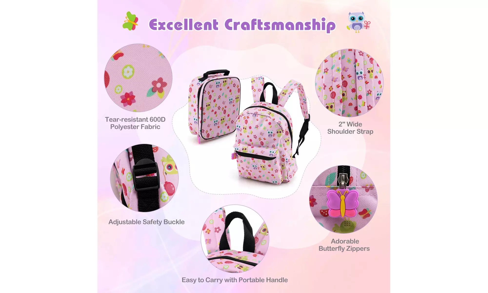 Costway Five-Piece Costway Kids Luggage Set 