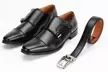 Vincent Cavallo Men's Monk Strap Dress Shoes with Matching Belt - Second Medium