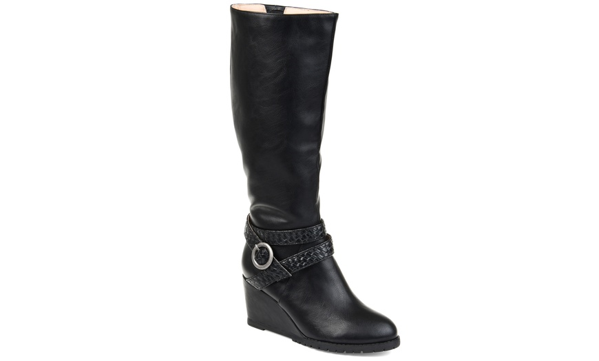 journee collection garin women's wedge knee high boots