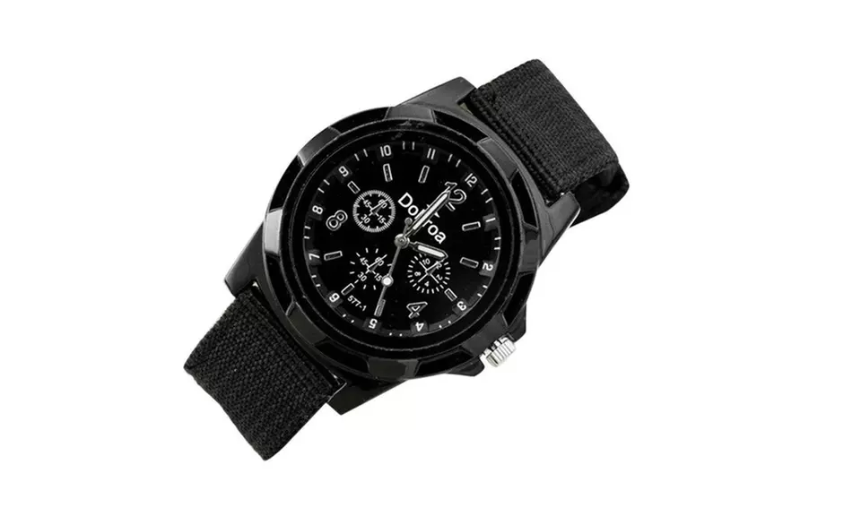 Fashion Canvas Belt Strap Analog Quartz Wrist Watch - Primary Image