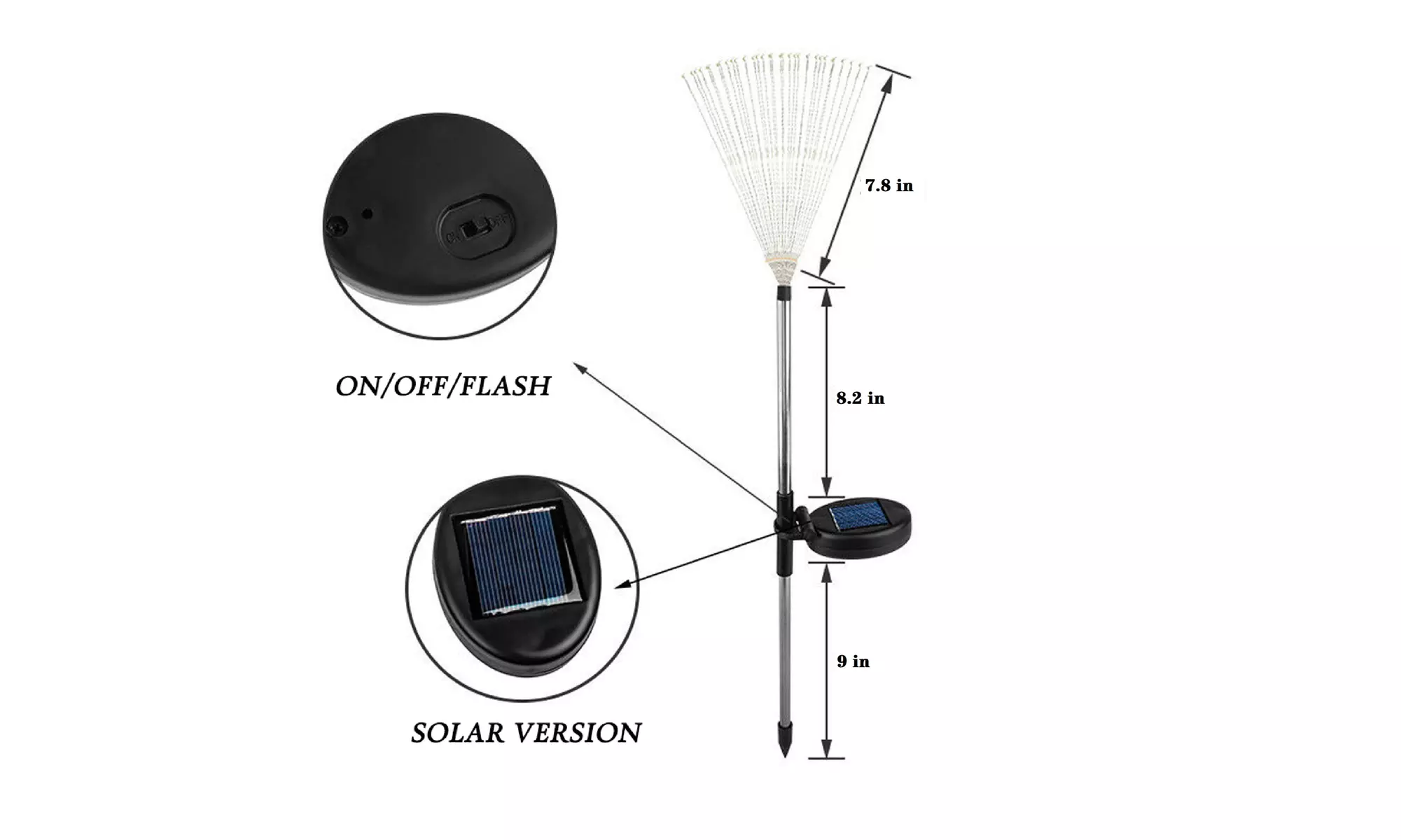 2Pcs Solar Outdoor Firework Lights 90LED Solar Garden Light Holiday Ornaments