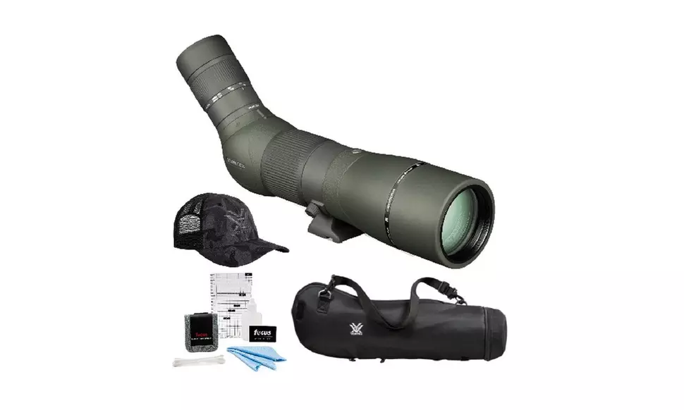 Vortex Optics Razor HD 22-48x65 Spotting Scope Angled with Fitted Case & Hat - Primary Image