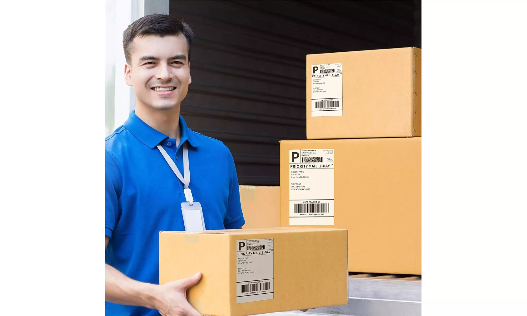 200-4000 Shipping Labels 8.5" x 5.5" Half Sheets Blank Self Adhesive 2 Per Sheet - Second Medium