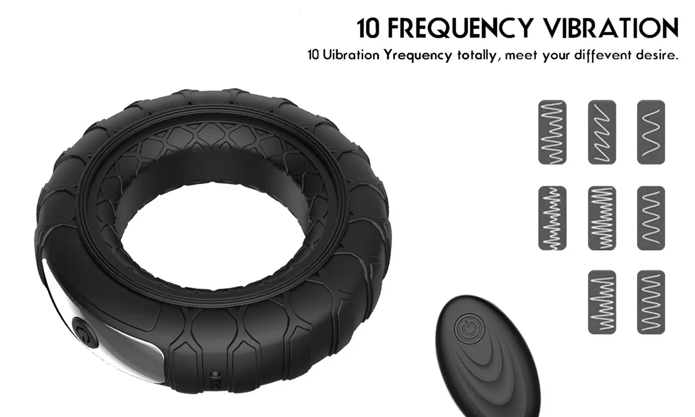 Remote Control 10 Modes Waterproof Powerful USB Rechargable Vibrating C-Ring
