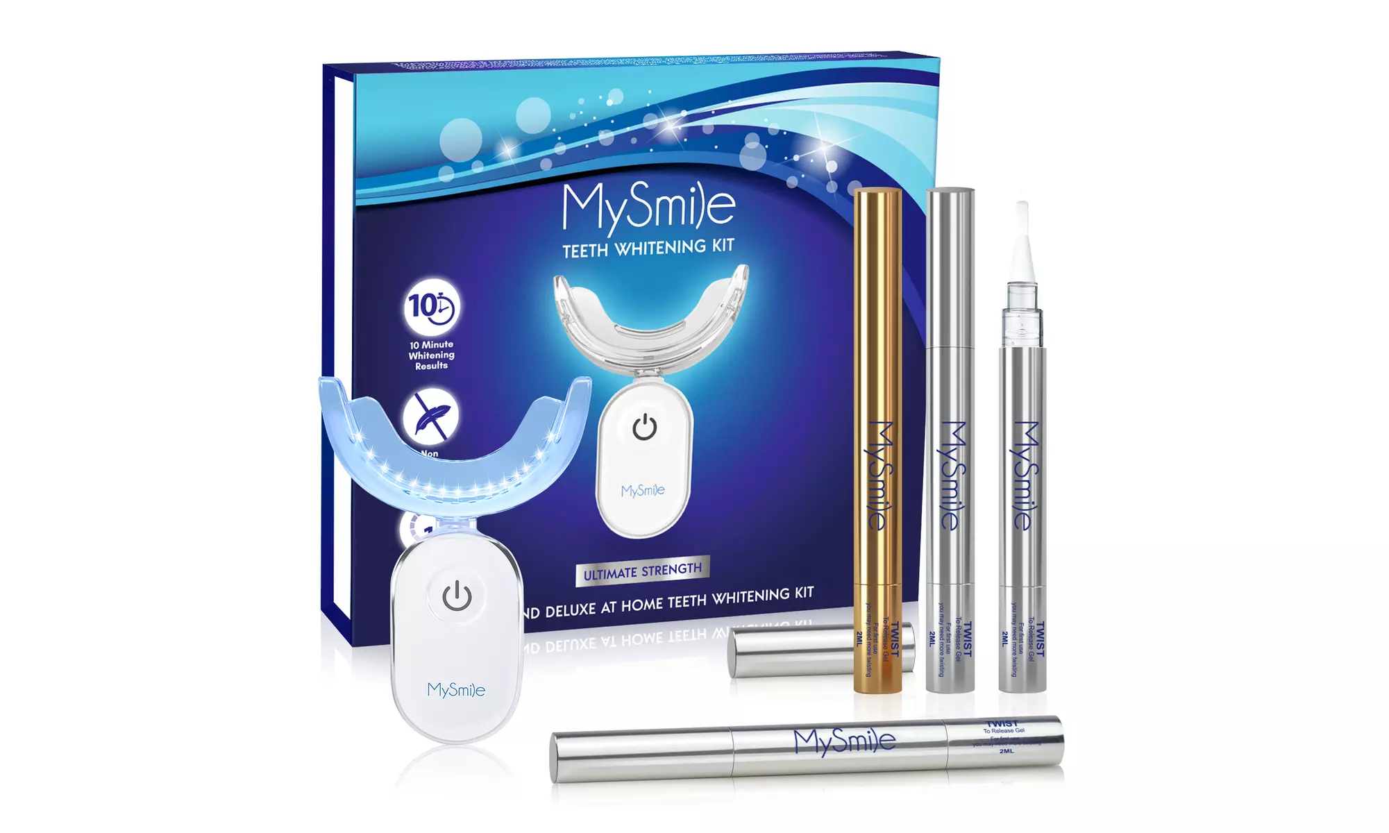 MySmile Deluxe 10 Minute Teeth Whitening Kit with 4 Teeth Whitening Pens