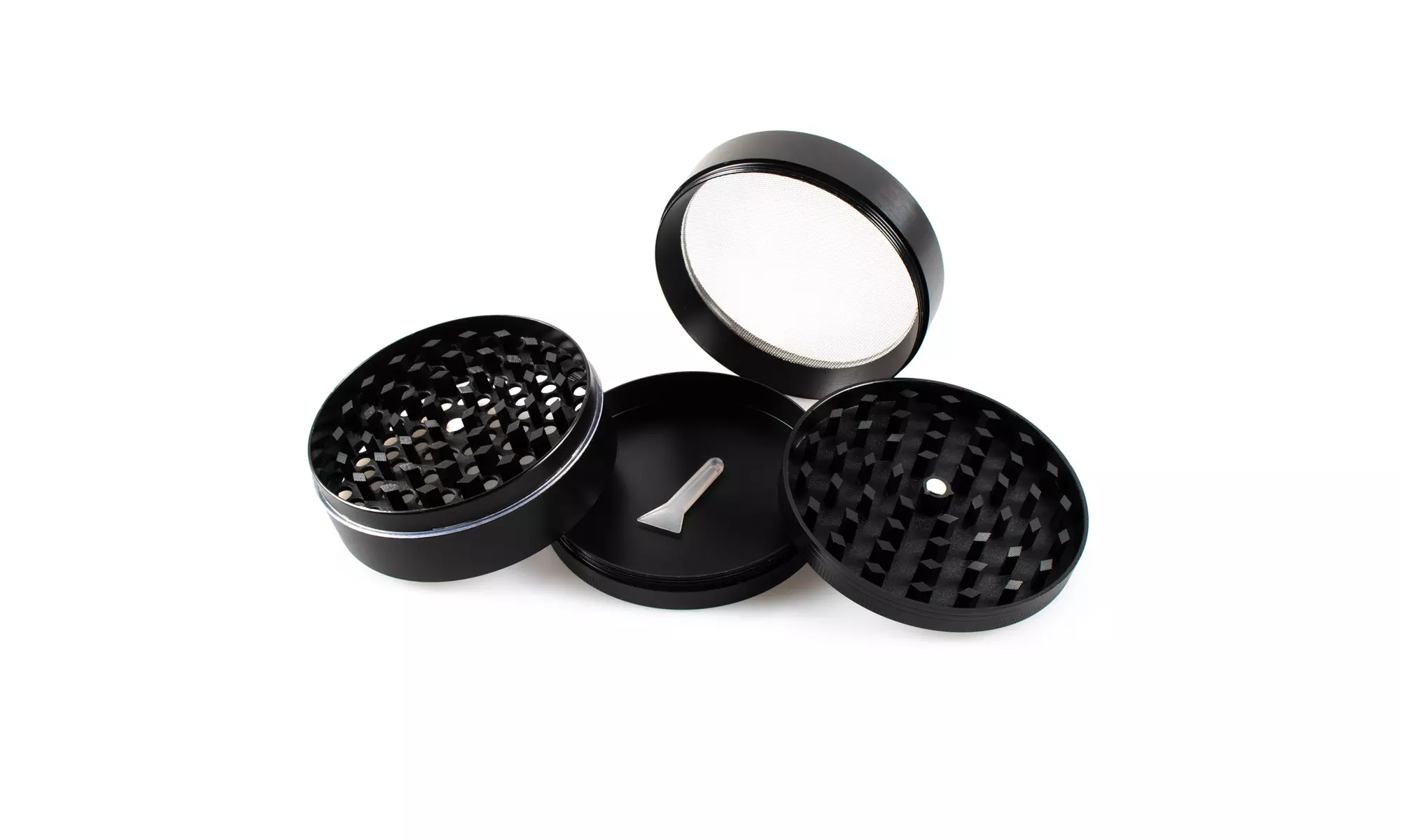 Durable 4 Piece Crusher Tobacco Spice Herb Grinder With Scraper Tool - Second Medium