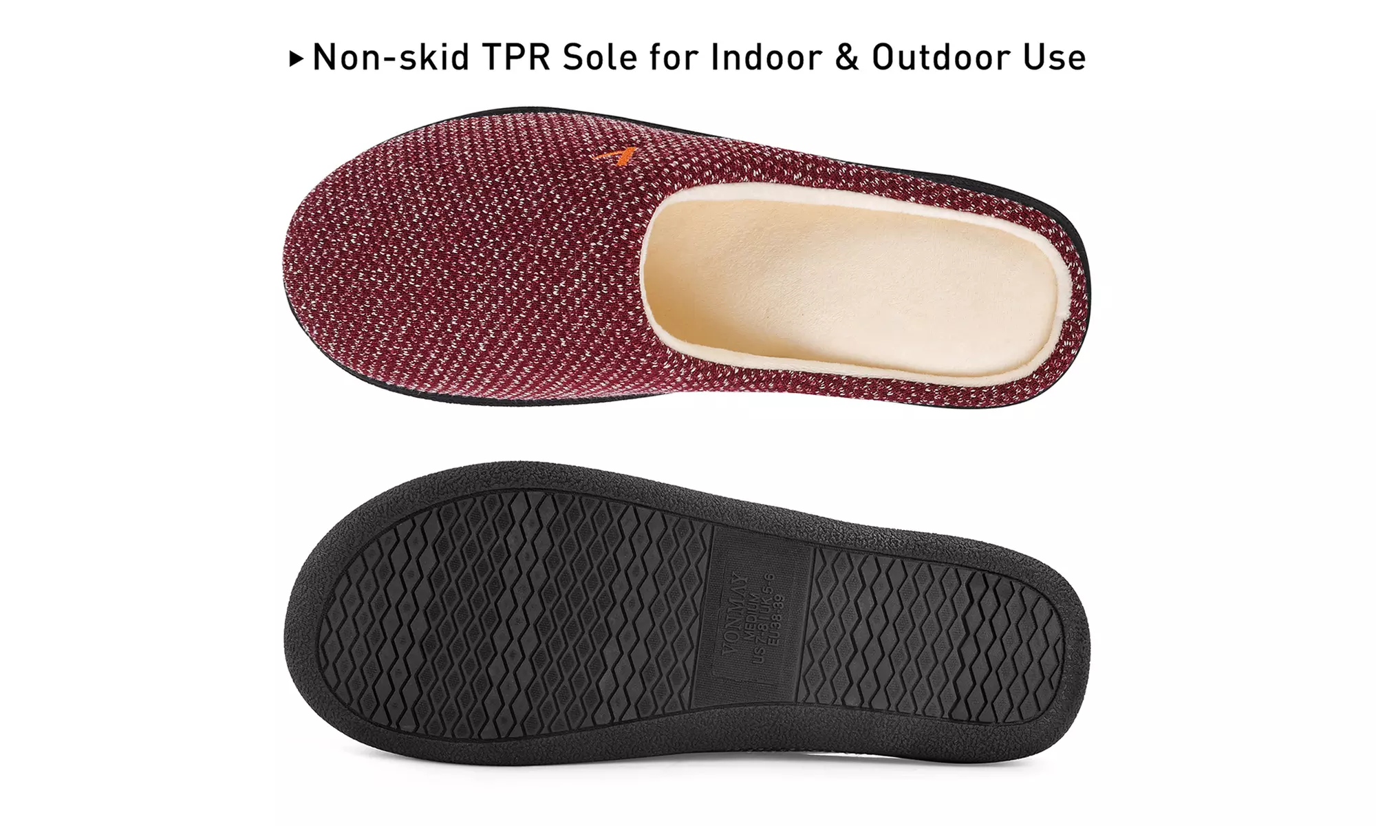 VONMAY Womens Slippers Two-Tone Cozy House Shoes Memory Foam Slide Slippers