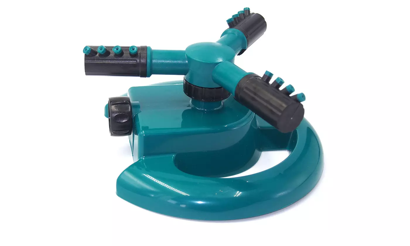Garden Rotating Sprinkler 3-Arm Fitting Hose Outdoor Spray Sprinkle - Primary Image