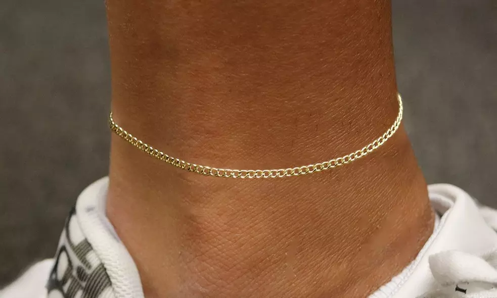 Italian 14K Yellow Gold 10" Cuban Anklet