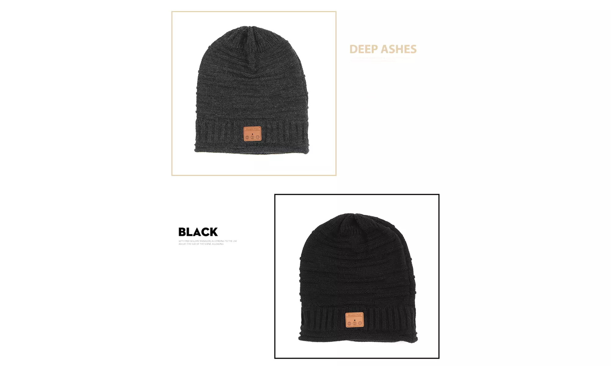 Wireless Bluetooth Beanie Hat Winter Warm for Built-in HD Stereo Speaker and Mic