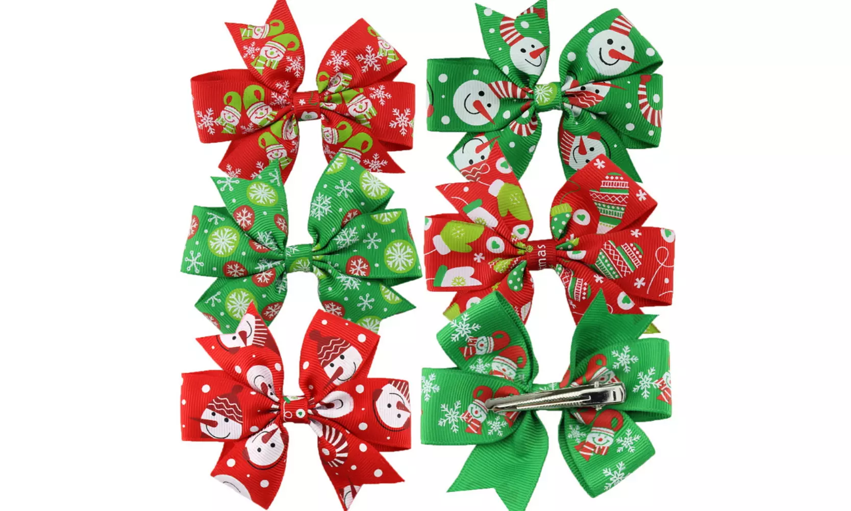 6 Pieces Baby Girl Christmas Hair Bows Clips ForGirls Babies Toddlers