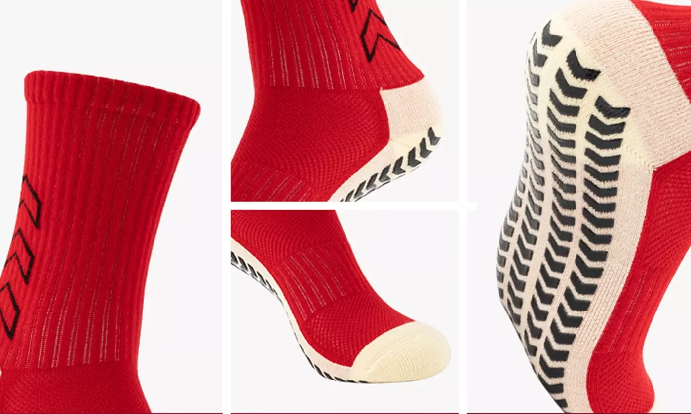 Men's 3 Pack Slip Athletic Long Socks Absorbent Sports Grip Socks for Basketball