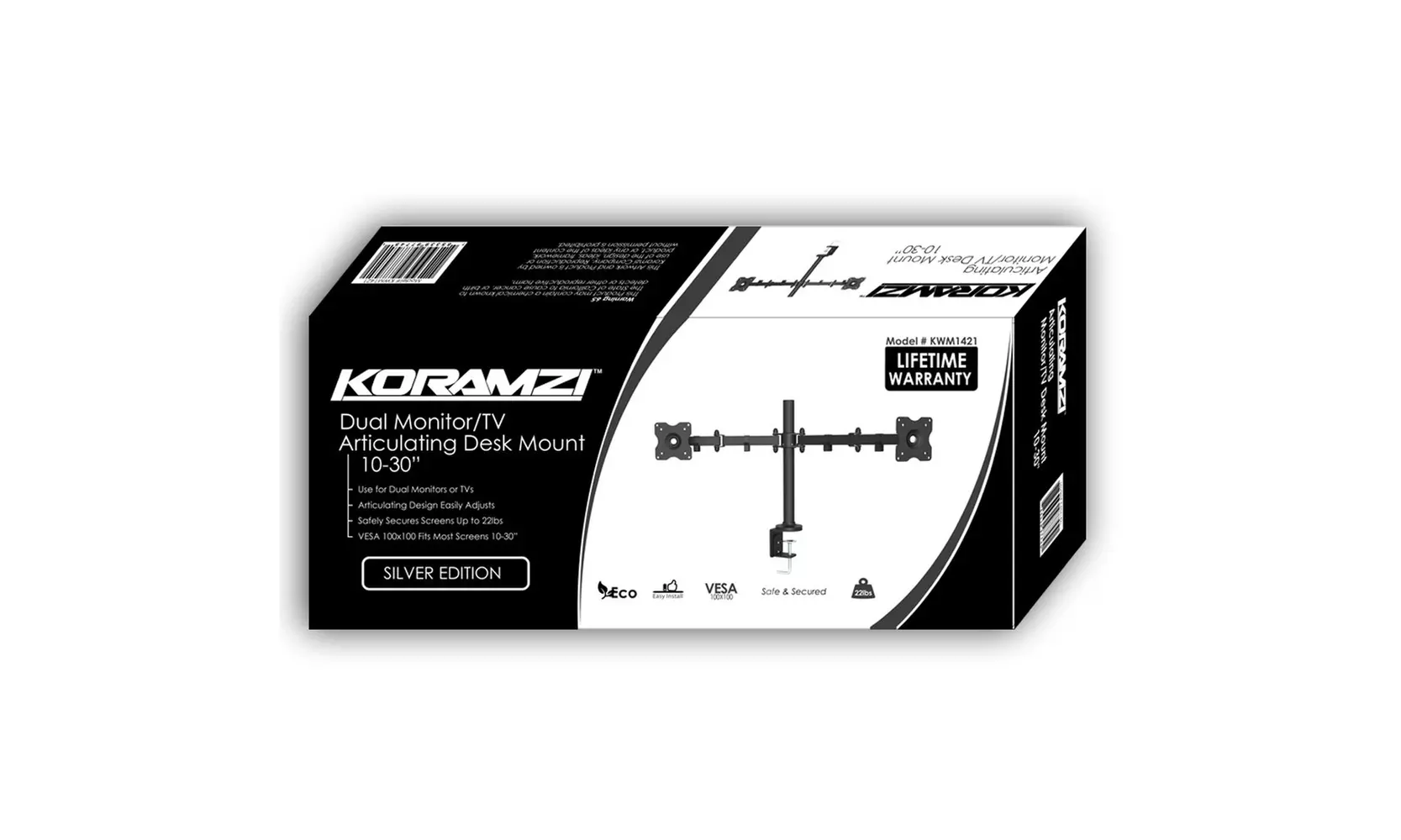 KORAMZI KWM1421 Articulating Dual Monitor Mount - Refurbished