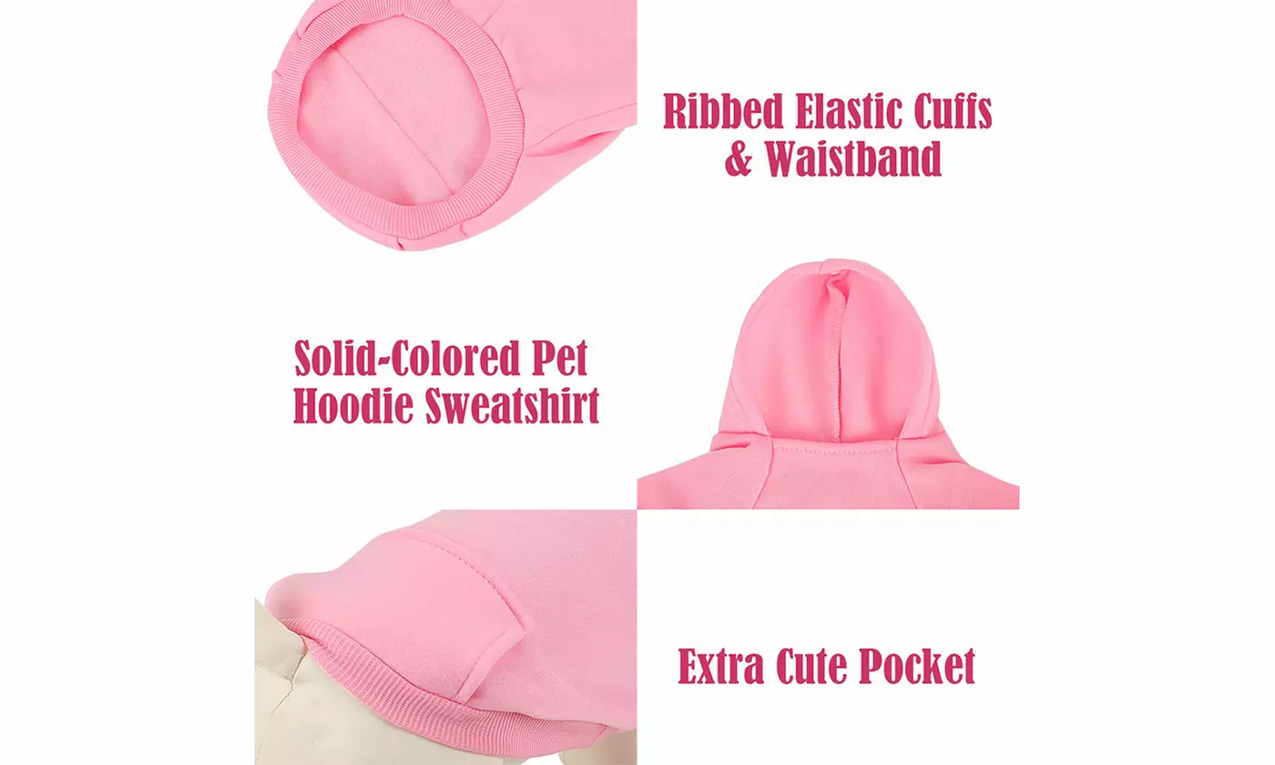 Winter Dog Hoodie Sweatshirts with Pockets Warm Dog Clothes for Small Dogs