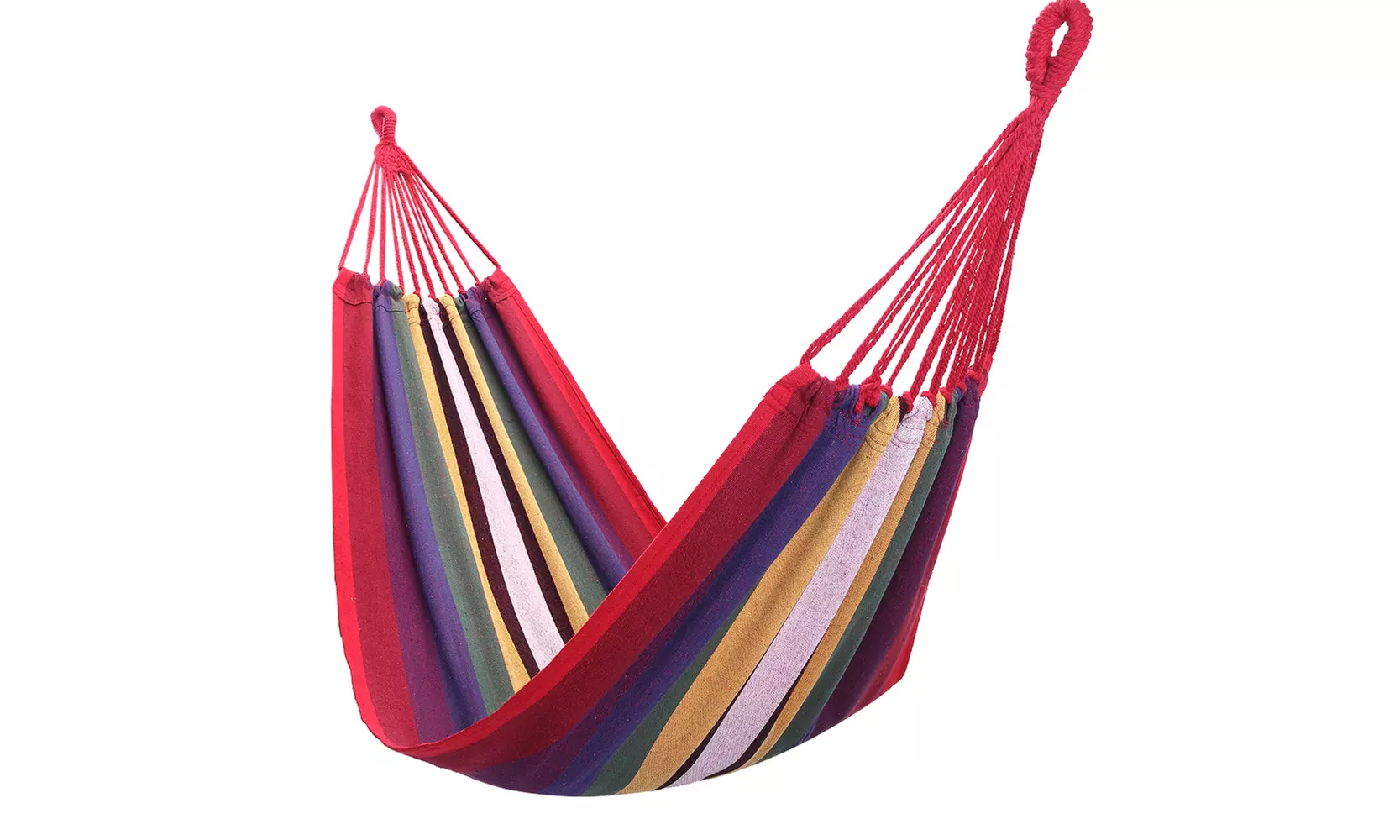 200*80cm Portable Polyester & Cotton Hammock Red Strip - Second Medium