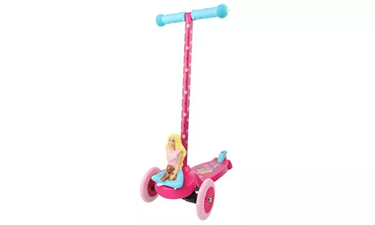 Barbie 3D Scooter 3-Wheel Design With Easy Tilt and Turn Steering  - Primary Image