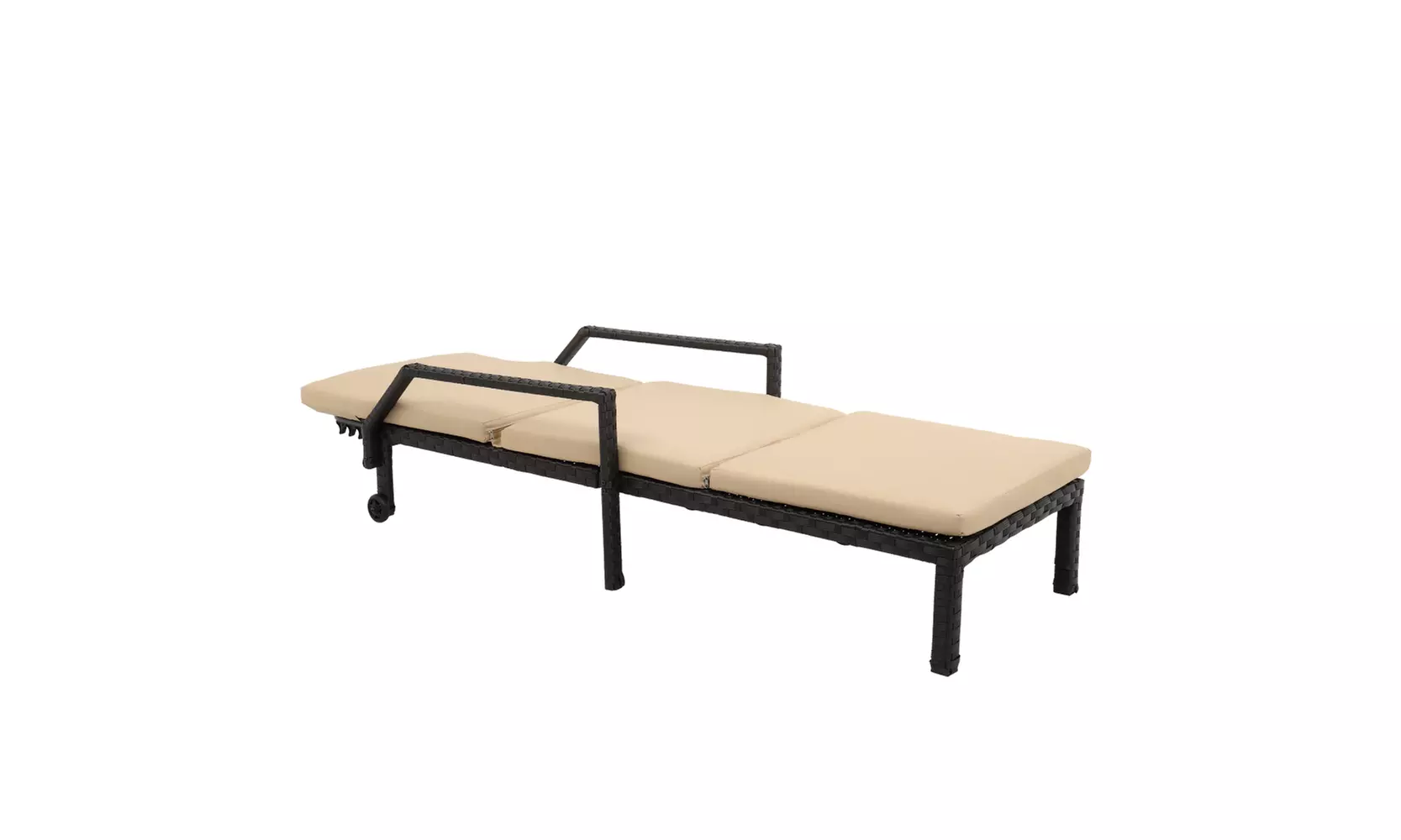 Wheeled Patio Garden Rattan Bed