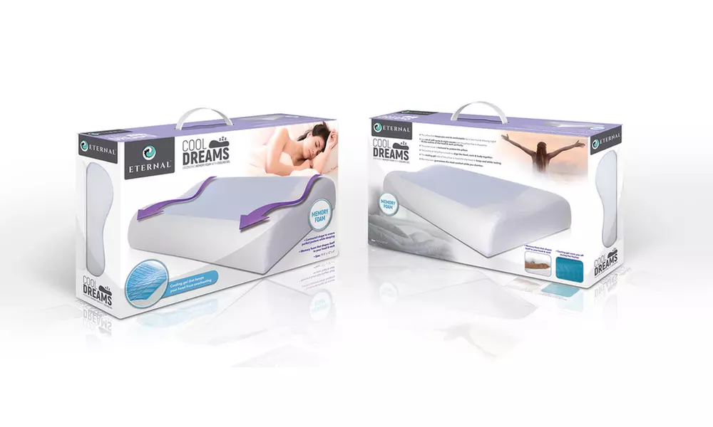 Eternal Cool Dreams Ergonomic Memory Foam Pillow w/ Cooling Gel - Primary Image