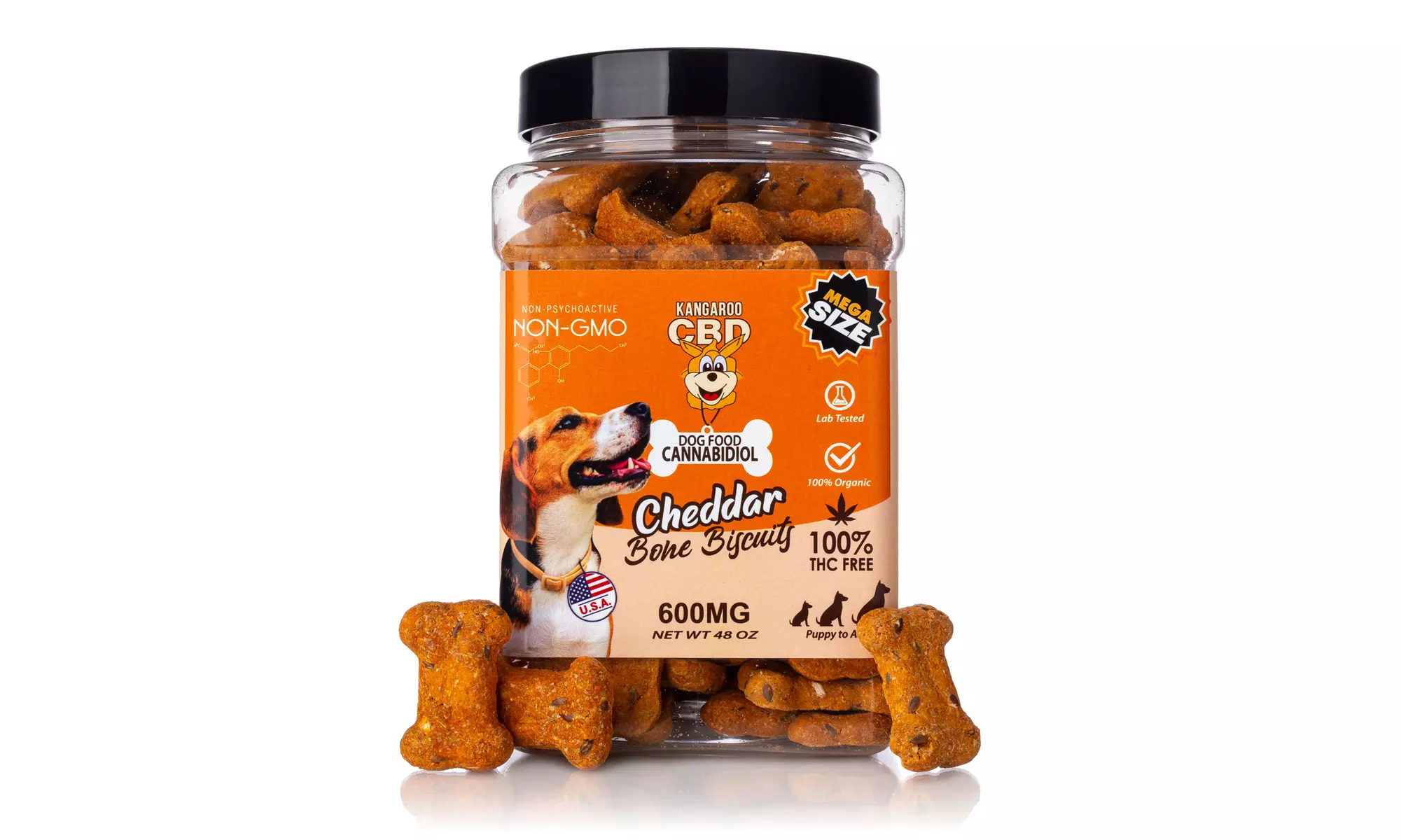 Mega Size 100% Organic CBD Infused Dog Treats (150MG - 600MG) from Kangaroo CBD