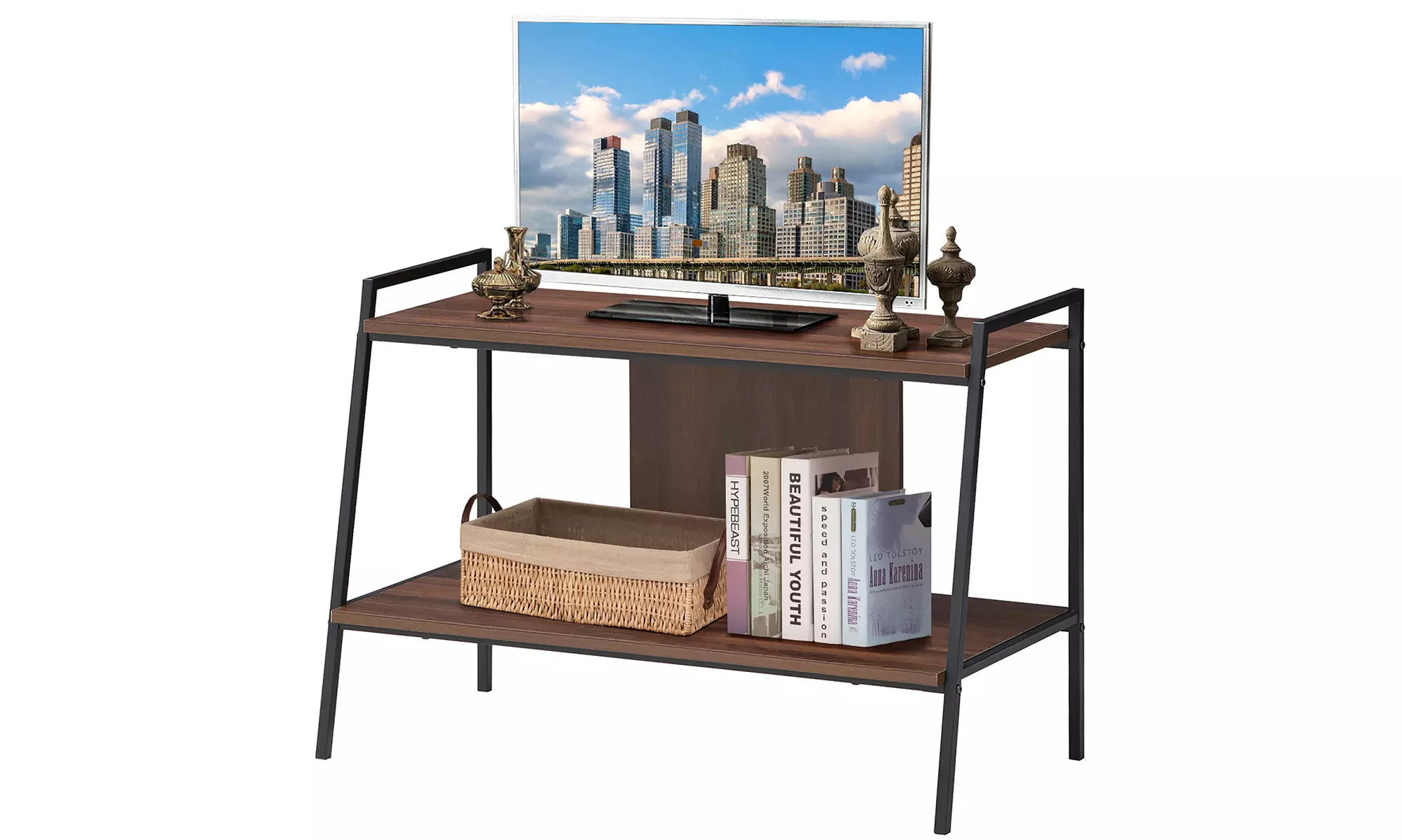 Costway 2-Tier TV Stand Entertainment Center for TV's Up to 40'' - Second Medium