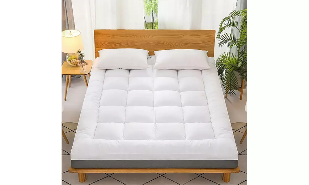 Mattress Topper Pad Quilted Mattress Cover Bed Protector Full Size - Primary Image