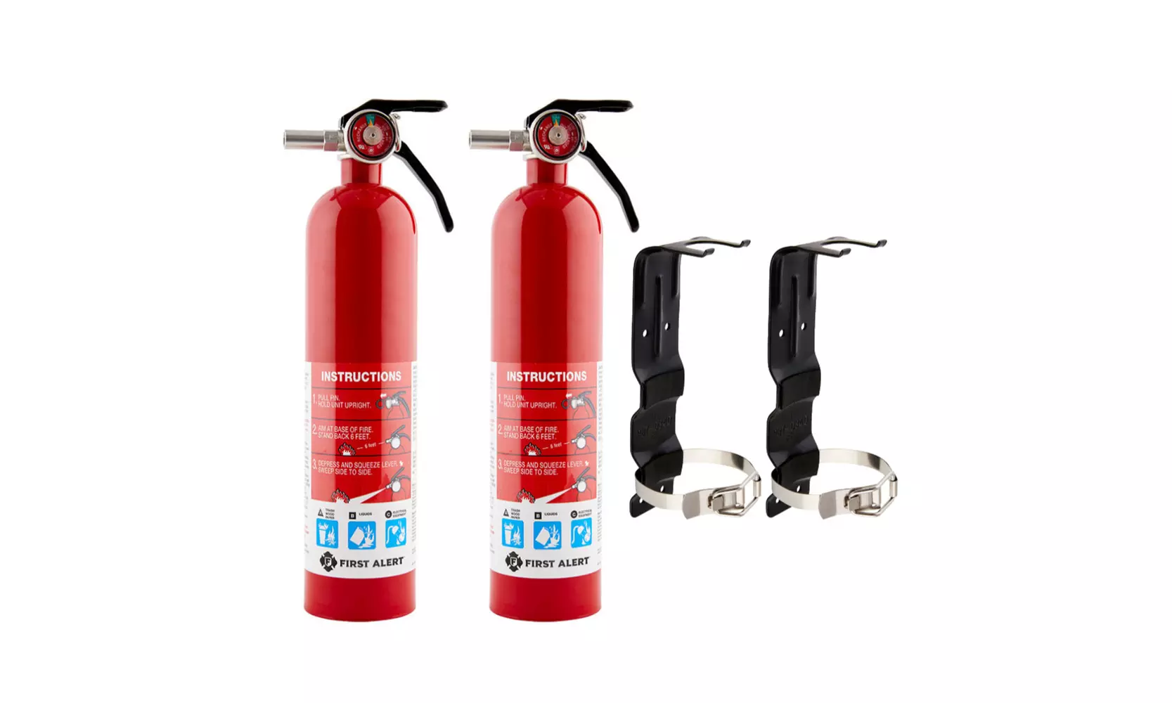 First Alert Rechargeable Home Fire Extinguisher with Mounting Brackets Bundle - Primary Image