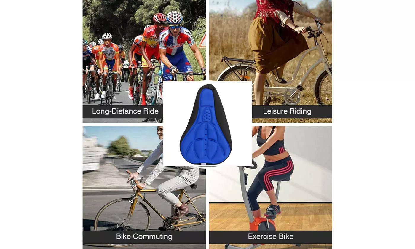 Soft Padded Bike Saddle Seat Cover Silicone Pad Gel Cushion
