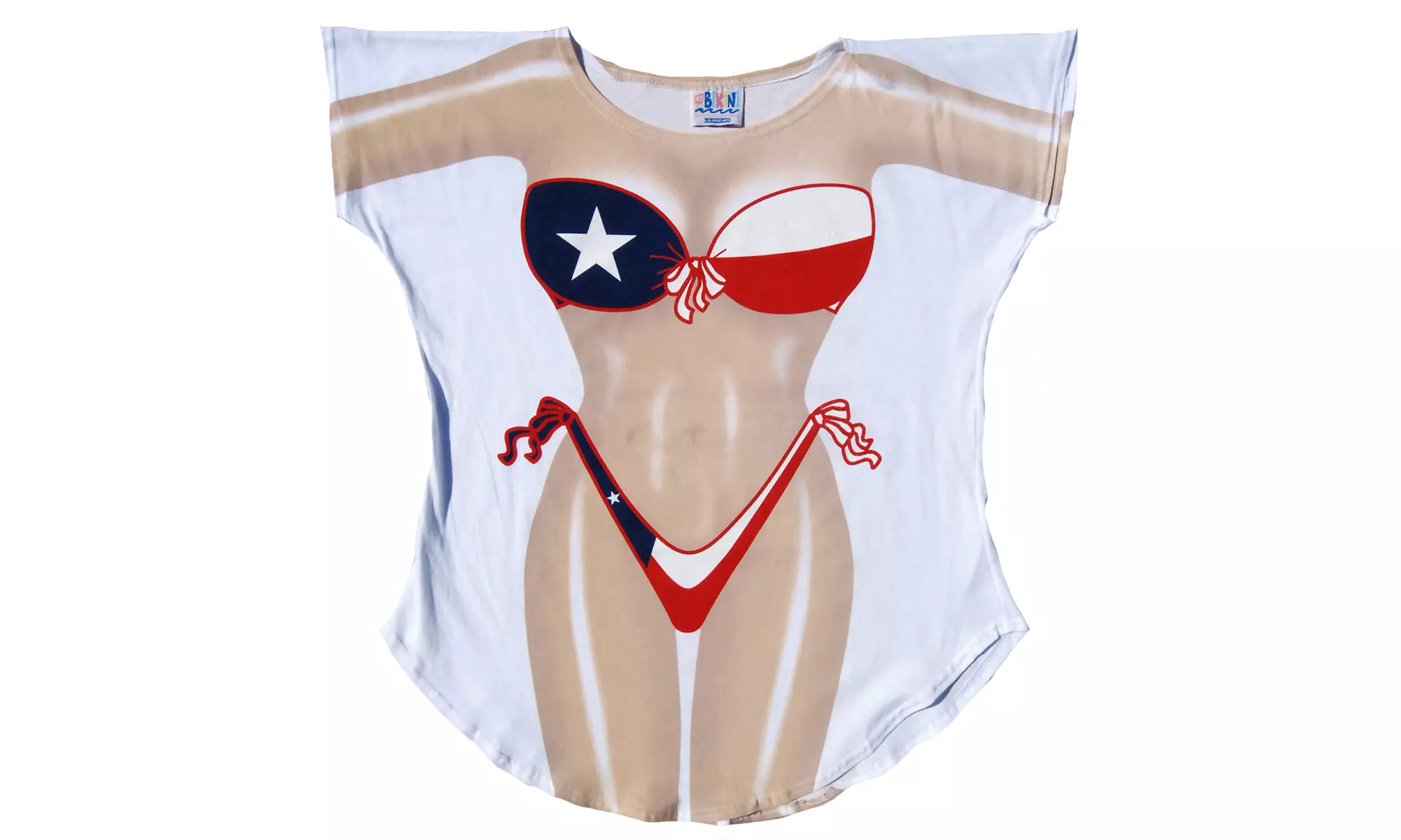 LA Imprints Women's Bathing Suit Cover Up Texas Flag Bikini Oversized T-Shirt - Primary Image